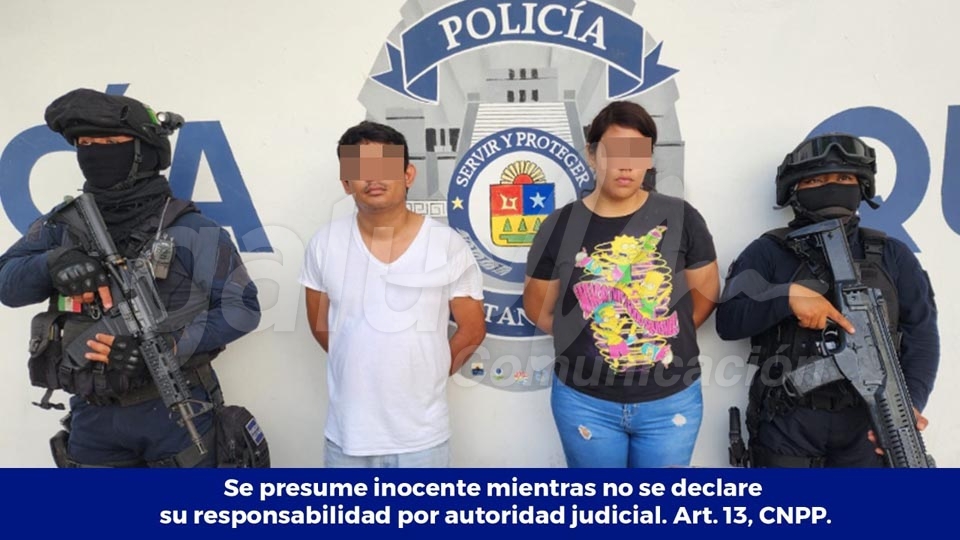 Mototaxista y una mujer, detenidos en Playa del Carmen con droga