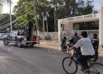 Inconformidad por presunto menor acosador genera movilización policíaca en Carrillo Puerto