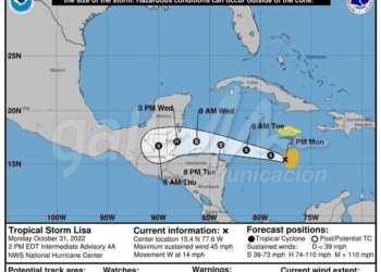 Se forma la tormenta tropical “Lisa” en el Caribe