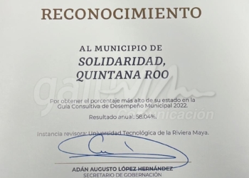 Gobierno federal reconoce a Solidaridad por buenas prácticas y desempeño municipal