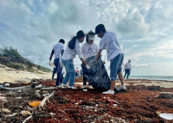 Estudiantes de secundaria participan en la limpieza de playas