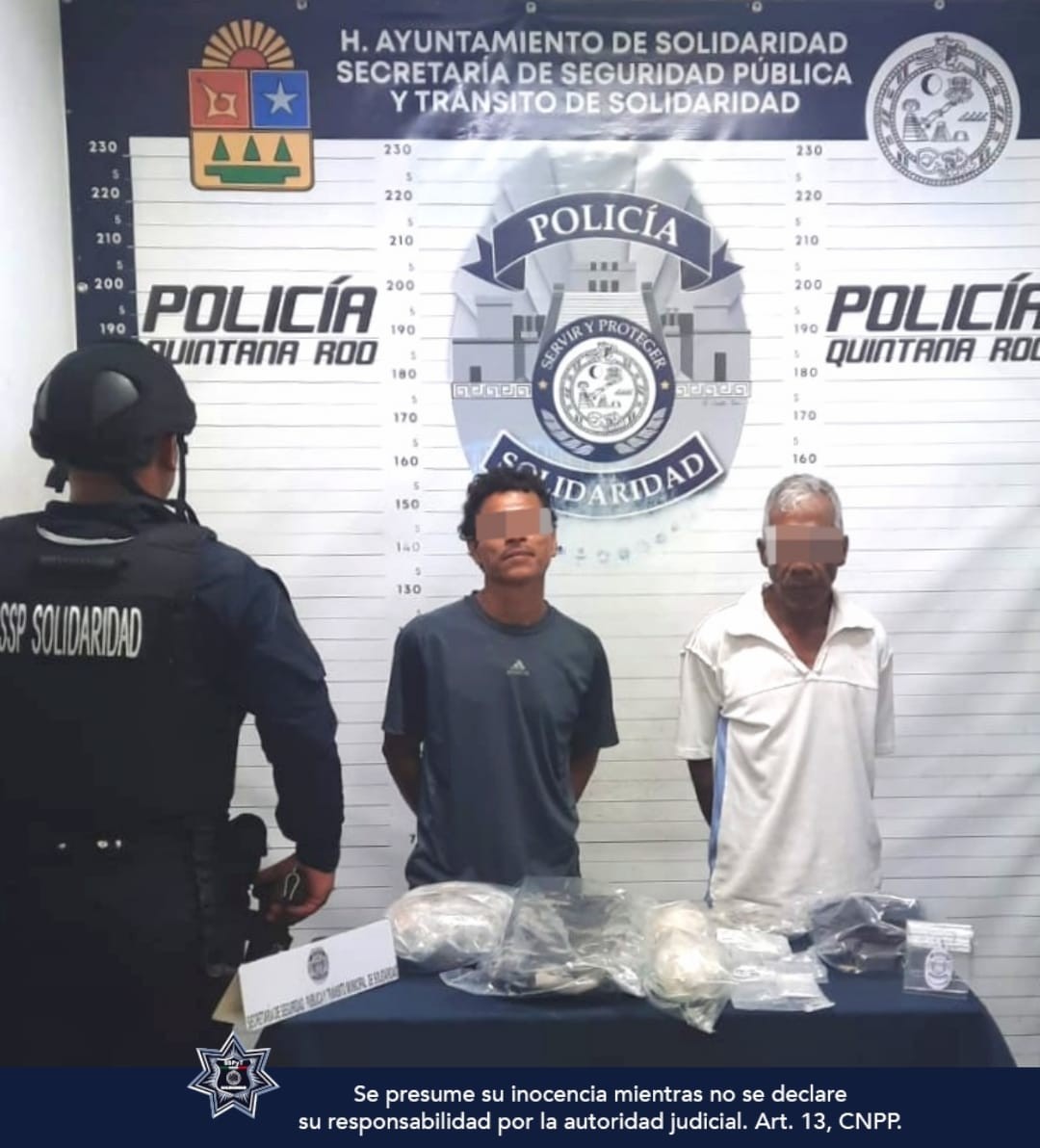 Policía de Playa del Carmen asegura a presuntos narcotraficantes