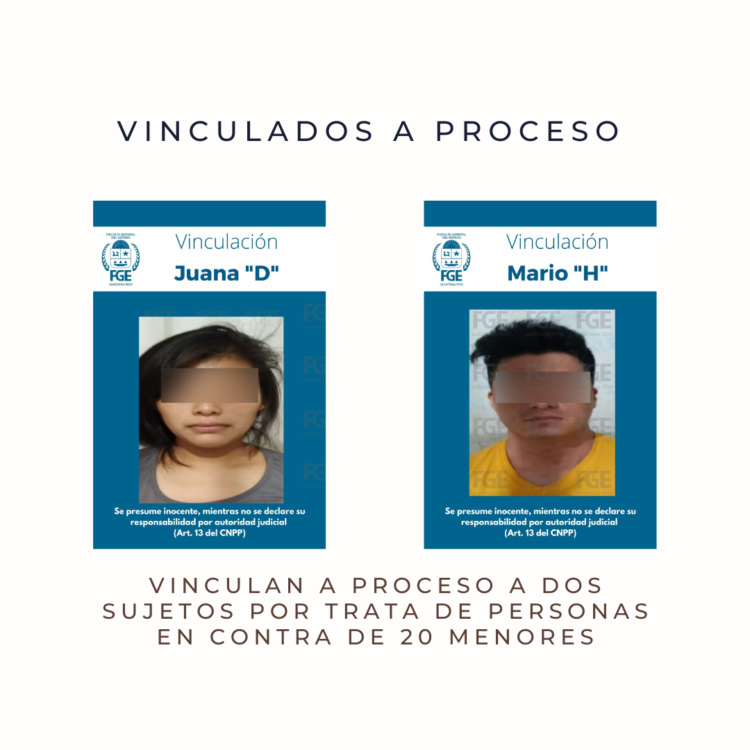Vinculan a proceso a dos sujetos por trata de personas en contra de 20 menores