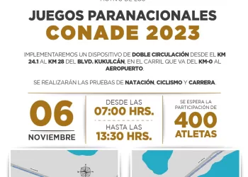 Dispositivo vial en la Zona Hotelera de Cancún por Juegos Paranacionales Conade