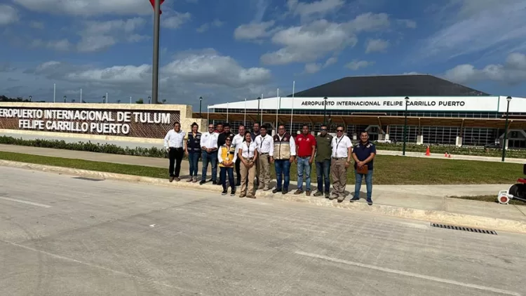 Revisan aspectos de protección civil en aeropuerto “Felipe Carrillo Puerto”