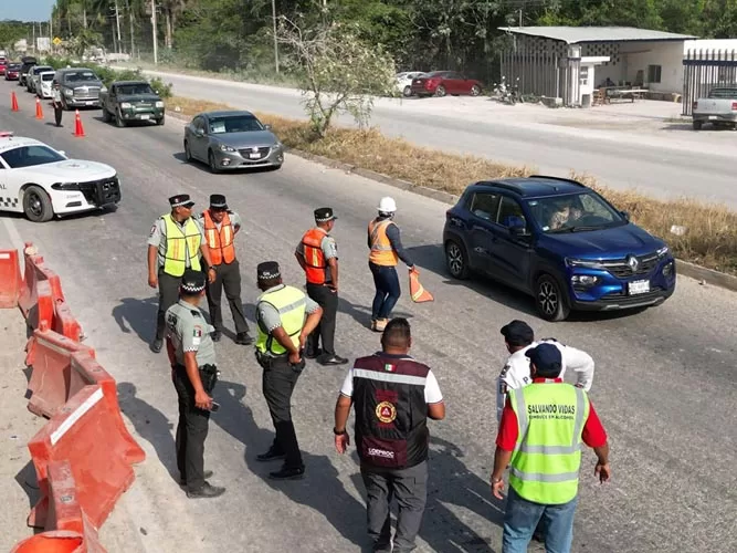 Activan operativo especial para agilizar el tránsito en los accesos a Chetumal