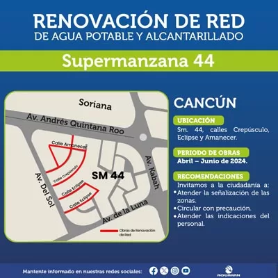 Varias zonas de Cancún, sin agua por trabajos de Aguakan