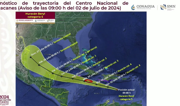 Impactaría en Punta Allen un debilitado huracán “Beryl”