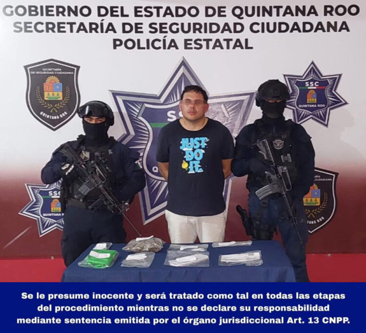 Presunto implicado en delitos contra la salud, detenido en Cancún