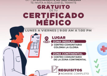 Gobierno Municipal de Isla Mujeres tramita certificados médicos gratuitos en los Centros Comunitarios 