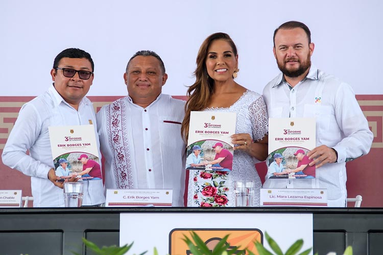 Mara Lezama, en el 3er Informe de Gobierno de Erik Borges Yam
