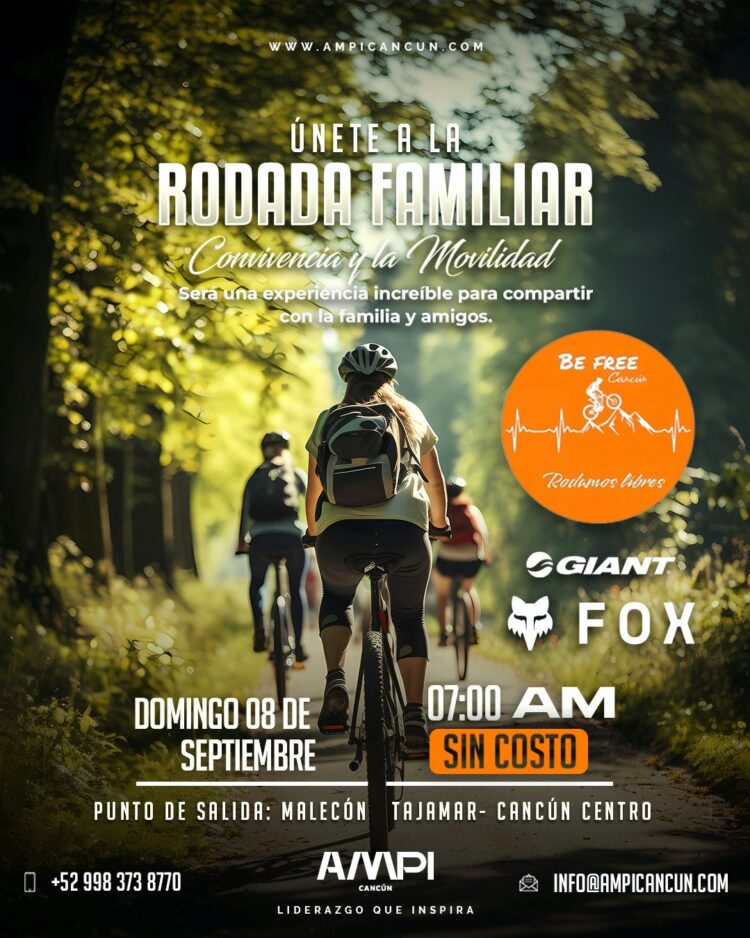 Organiza la AMPI Cancún una rodada en bicicleta el próximo domingo