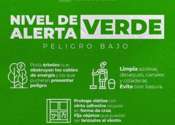 Decretan Alerta Verde para el Sur y Azul para el Centro del Estado