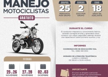 Impulsan seguridad vial con curso-taller gratuito para motociclistas
