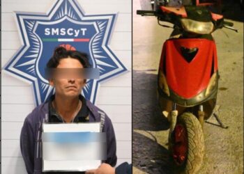 Aseguran a un individuo que circulaba en una motocicleta robada
