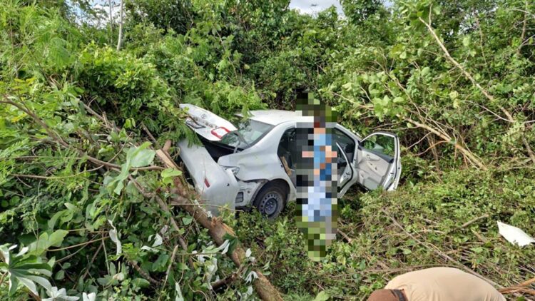 Aparatoso accidente vehicular en la Huayacán deja dos lesionados