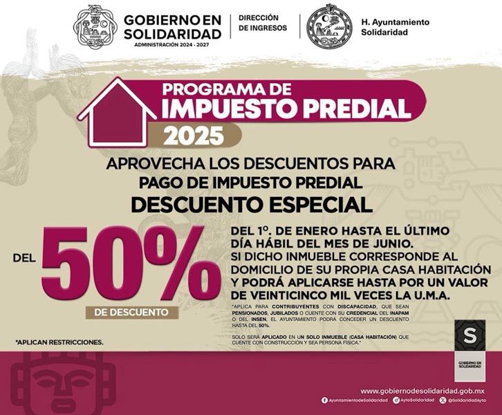 Invitan a aprovechar descuentos en el pago del predial