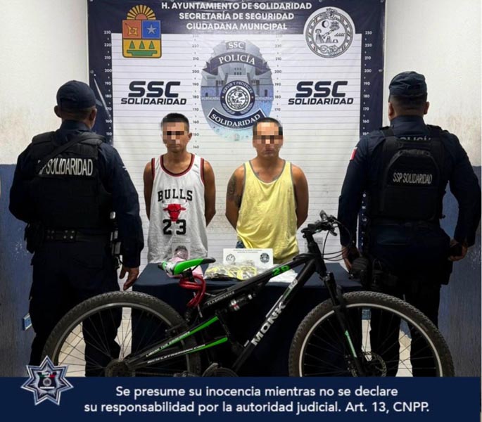 Detienen a dos hombres con 55 posibles dosis de droga en Playa del Carmen