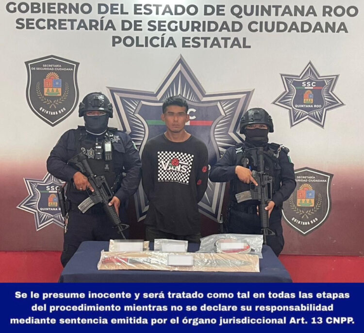 Detenido agresivo individuo con droga
