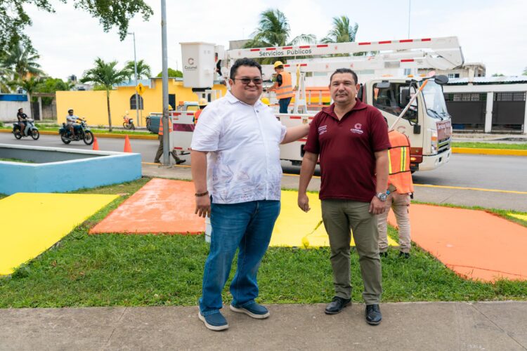 Realizan mejoras en el Parque de la Colonia Miraflores en Cozumel
