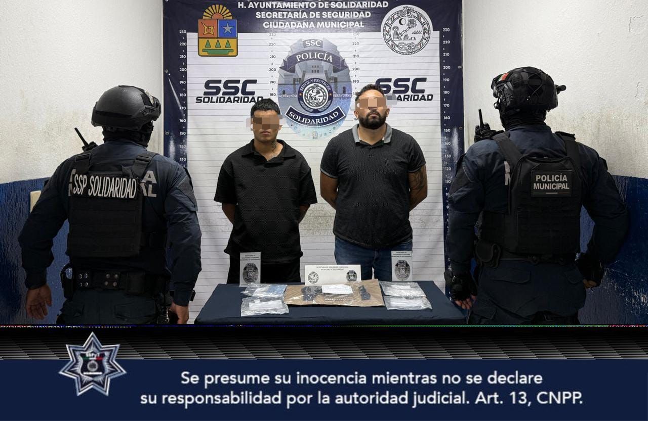 Detienen a 2 hombres con droga y arma de fuego en Solidaridad