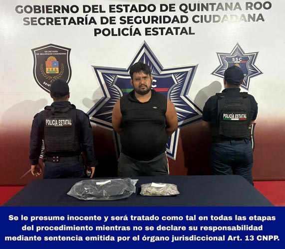 Evitan que narcomenudista se escape entre la maleza