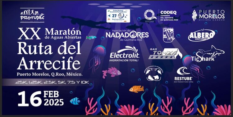 Puerto Morelos recibe el domingo al XX Maratón de Aguas Abiertas