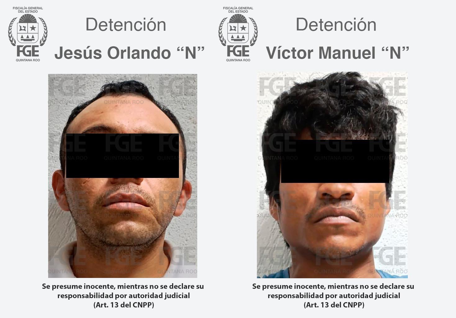 Capturan en Playa del Carmen a dos presuntos extorsionadores
