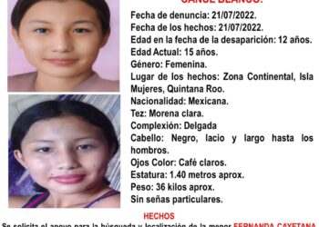 A casi tres años de su desaparición, actualizan ficha de búsqueda de Fernanda Cayetana