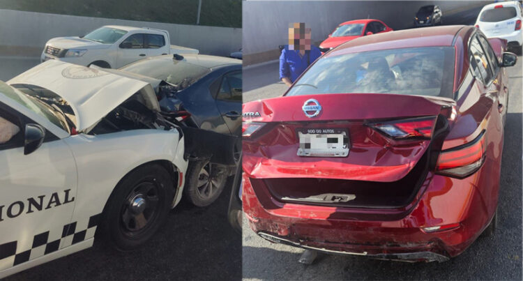 Un lesionado en choque múltiple en el distribuidor vial de la Kabah