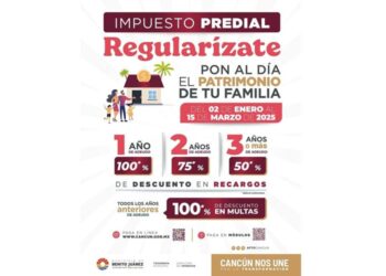 Ayuntamiento de Benito Juárez recuerda vencimiento de descuentos en el pago del predial