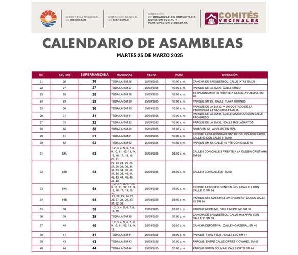 Inician asambleas para la elección de comités vecinales en Benito Juárez