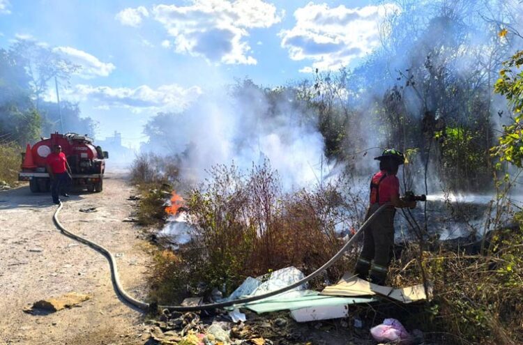 Aumentan incendios en Cancún por altas temperaturas y descuidos humanos
