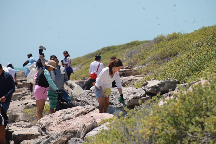 Realizan Jornada de limpieza en el Parque Nacional Isla Contoy