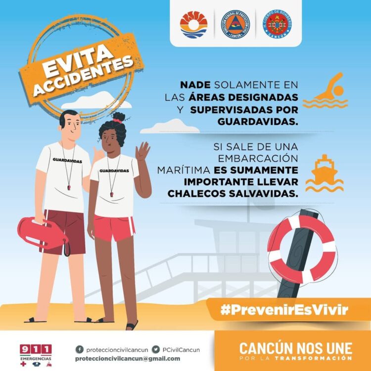 Lanzan operativo en playas de Cancún para garantizar vacaciones seguras