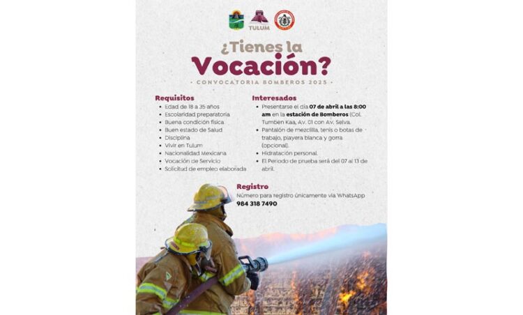 Tulum abre convocatoria para reclutar bomberos por temporada de incendios