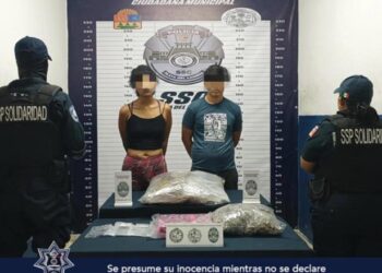 Pareja de jóvenes es aprehendida con drogas