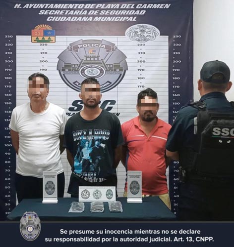 Tercia de agresivos sujetos detenida, tras un reporte