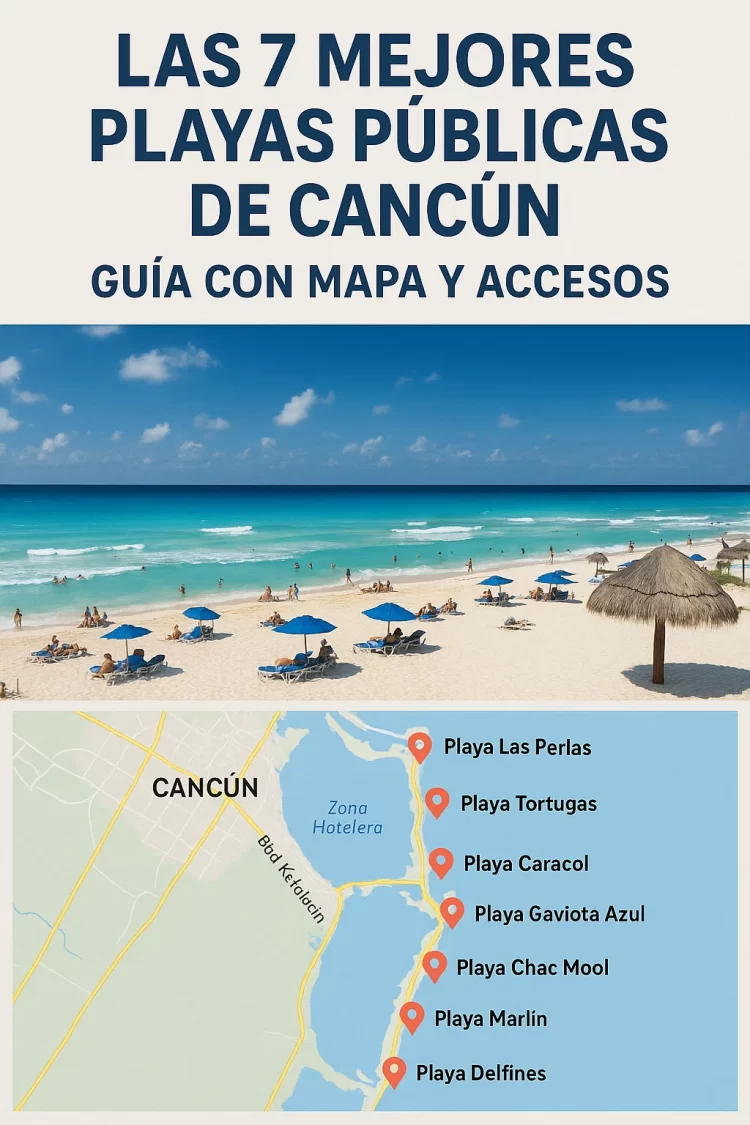 Las 7 mejores playas públicas de Cancún: guía con mapa y accesos
