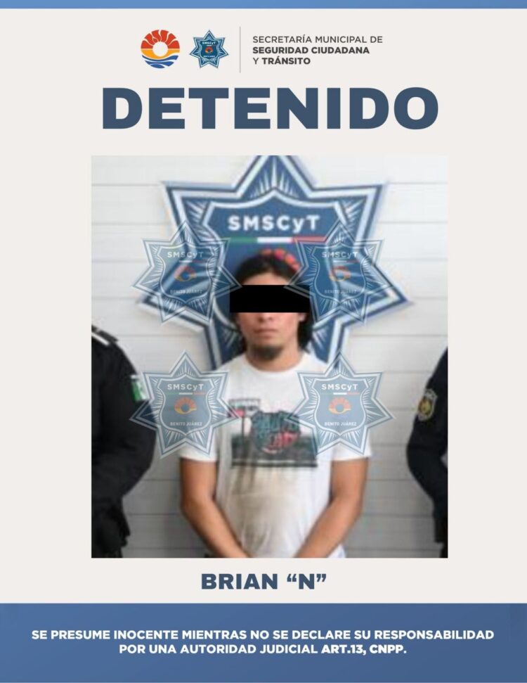 Cae “el Brian” en Cancún con casi un kilo de marihuana