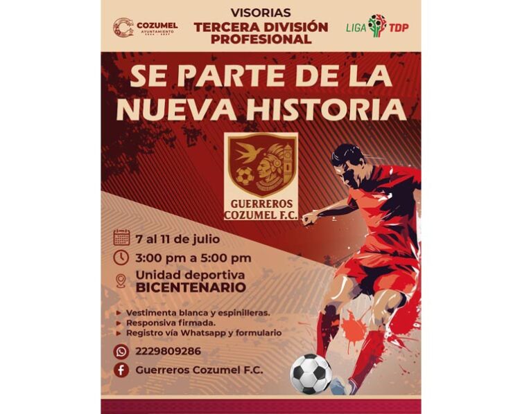 "Guerreros", equipo de Cozumel en la Tercera División Profesional