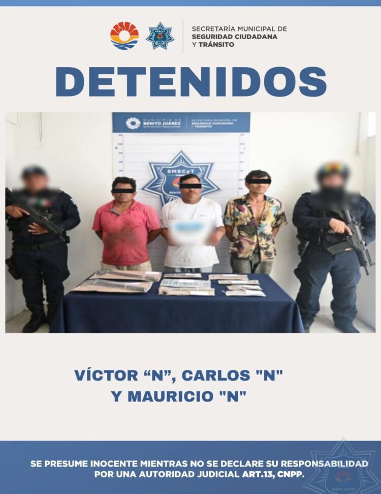 Tres detenidos por alterar el orden y circular con vehículos irregulares en Cancún
