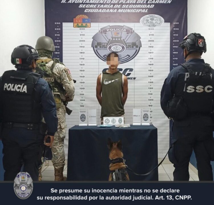 Detienen en filtro carretero de Playa a narcomenudista
