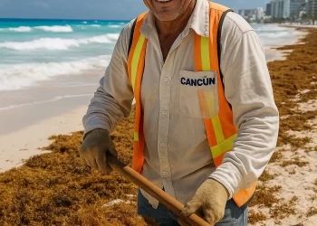 Sargaceros: el trabajo silencioso que sostiene la belleza del Caribe mexicano