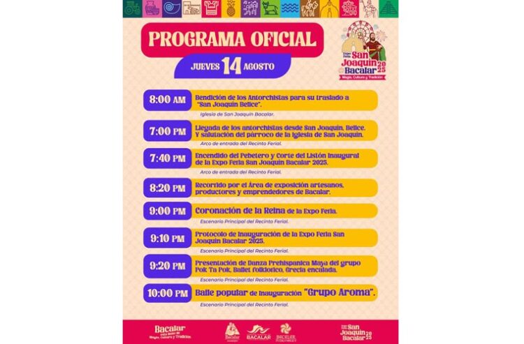 Antorchistas de Belice en la Feria San Joaquín Bacalar