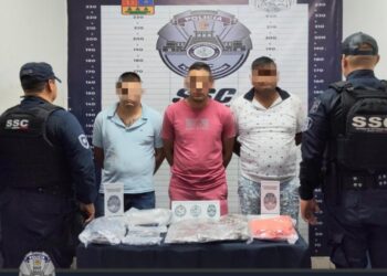 Patrullaje en Playa del Carmen termina con tres detenidos por narcomenudeo