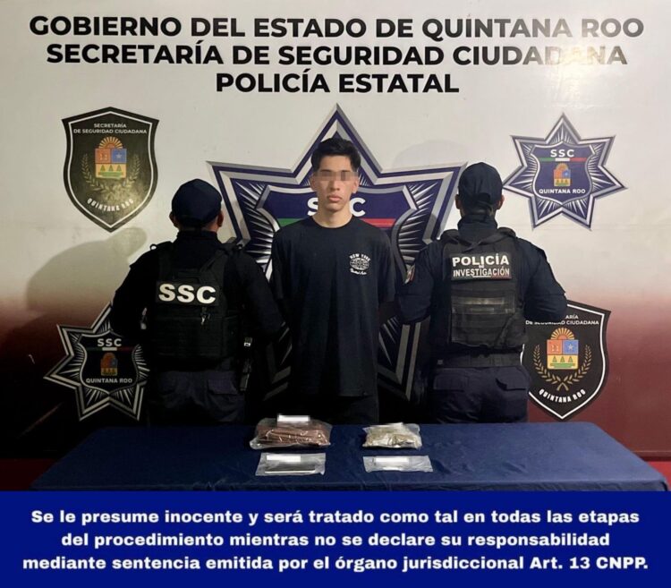 Alejandro es detenido en Cancún con marihuana y cristal