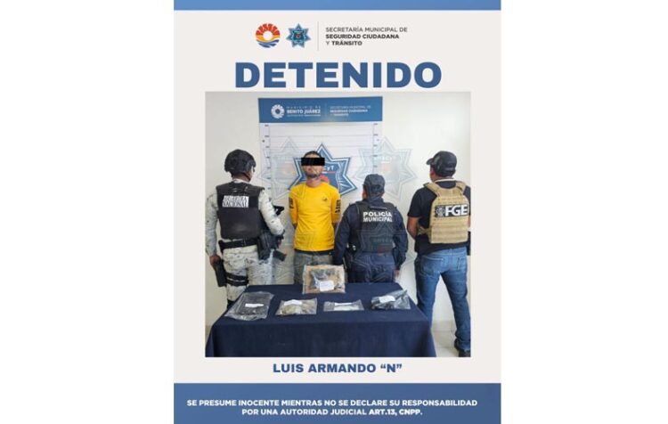Luis Armando es detenido en Cancún con marihuana y cristal