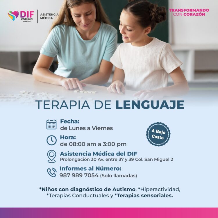Ya ofrecen terapias de lenguaje y aprendizaje en el DIF Cozumel