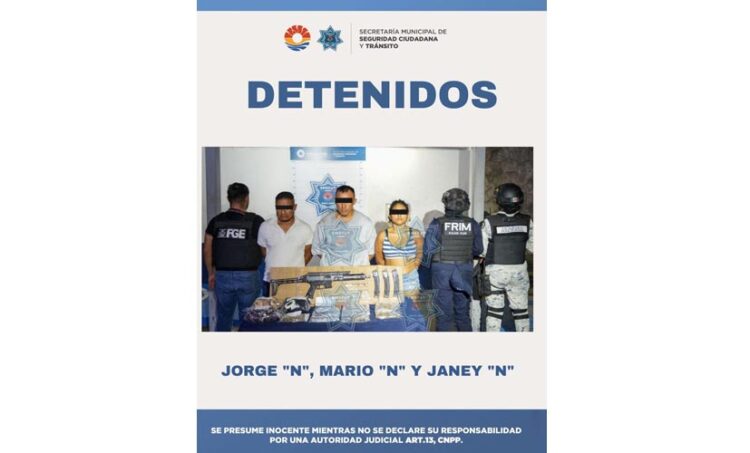Detenidos con drogas y un arma tres narcomenudistas